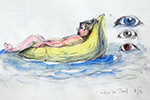 Rosa im Pool