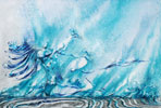 Ins Blaue hinein, 42 x 59 cm, 2022